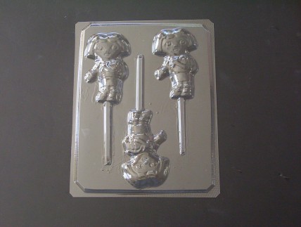 181sp Dorie the Explorer Chocolate or Hard Candy Lollipop Mold 181sp Dorie the Explorer Chocolate or Hard Candy Lollipop Mold